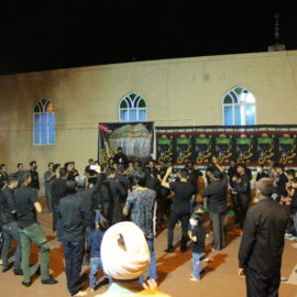 مراسم عزاداری هیئات سقریه شمس اباد در مسجدالرسول کریم آباد